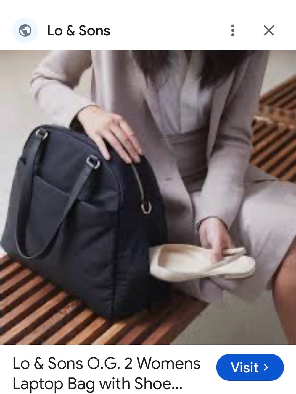 Lo & Sons Black Women's Laptop Bag - Structured Everyday Tote
